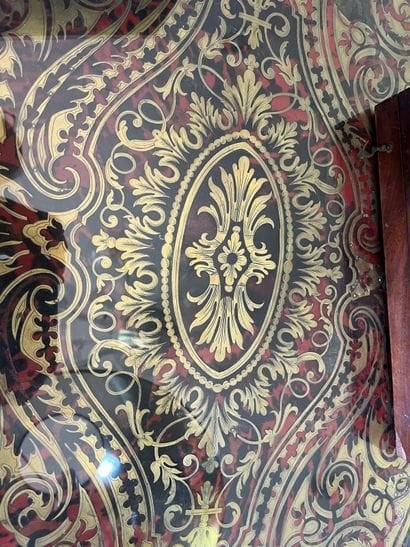 Violin table in Boulle marquetry and blackened...