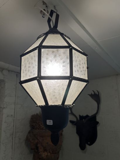 Petite lanterne en métal et verre (manque...