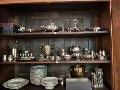Silver-plated and white metal set including...