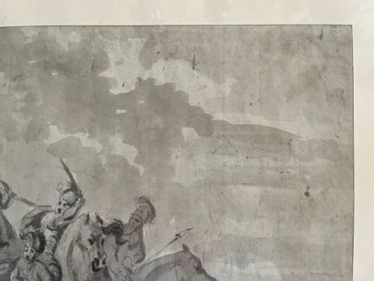 Dutch school, 18th century
Battle scene,...