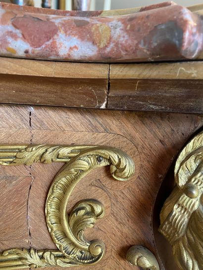 Buffet curved on the front and sides with...