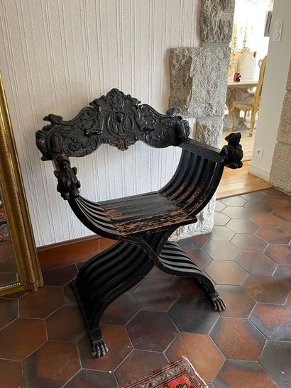 Pair of Dagobert chairs in black lacquered...