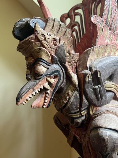 INDONESIA 
Garuda 
Carved polychrome wood...