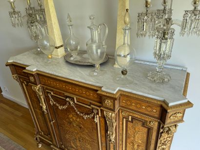 High sideboard in marquetry of foliate urns...