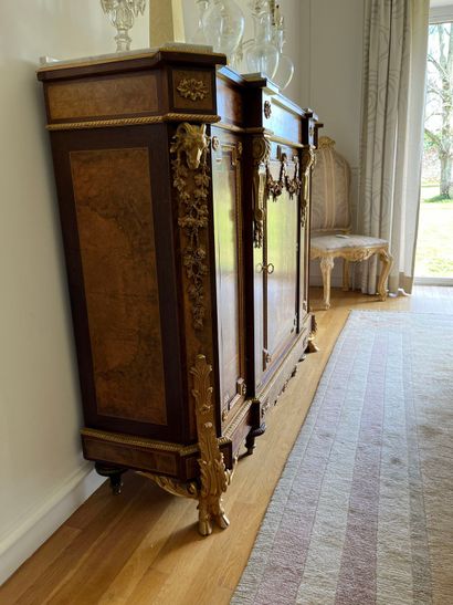 High sideboard in marquetry of foliate urns...