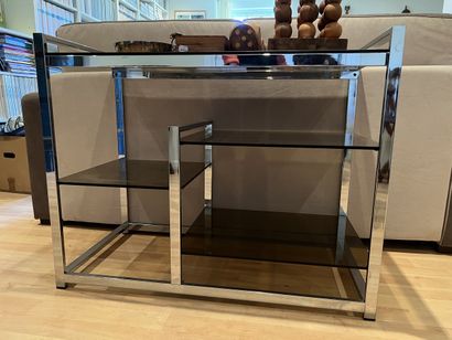 Console, la structure en métal chromé, les...