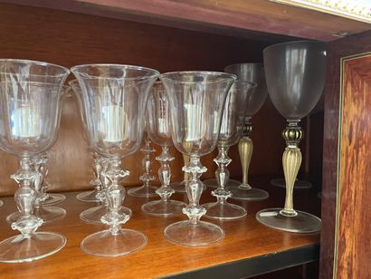 Set of crystal glasses including: 
- 8 crystal...