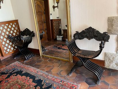 Pair of Dagobert chairs in black lacquered...