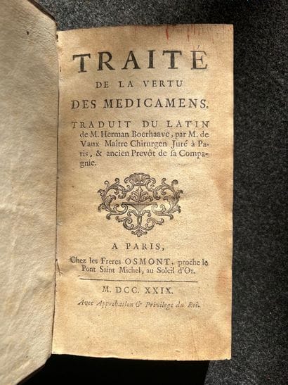 Boerhaave Herman.
Traité de la vertu des...
