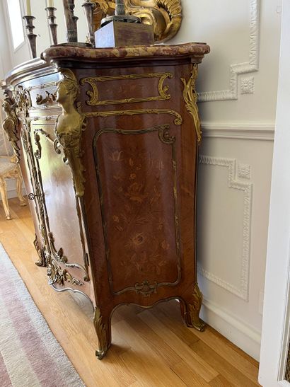 Buffet curved on the front and sides with...