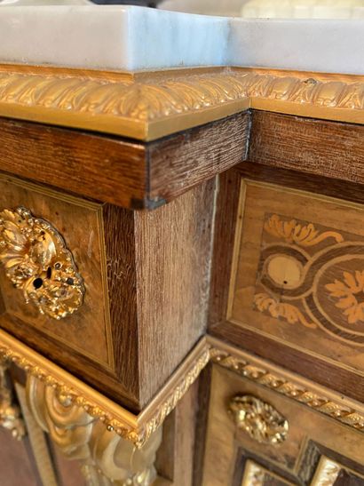 High sideboard in marquetry of foliate urns...