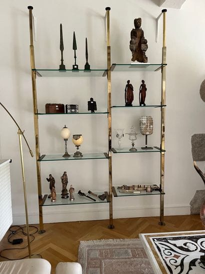 Modular, height-adjustable four-section brass...