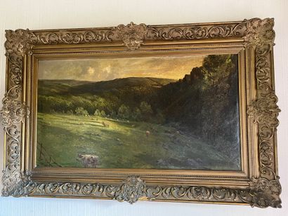 Late 19th century school
Cows in a landscape...