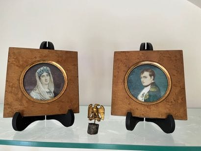 Two pendant miniatures: Napoleon 1st and...