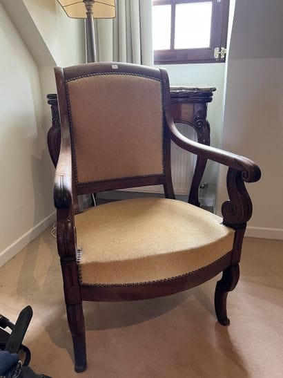Moulded and carved mahogany and mahogany...