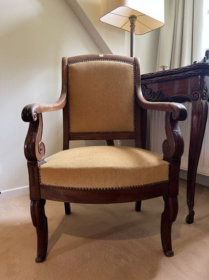 Moulded and carved mahogany and mahogany...