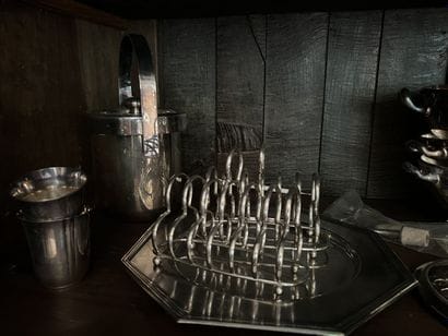 Silver-plated and white metal set including...