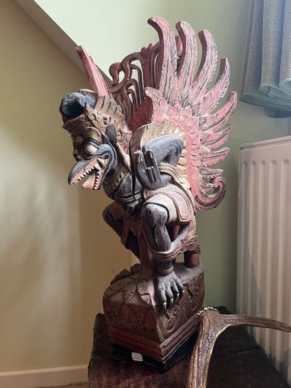 INDONESIA 
Garuda 
Carved polychrome wood...