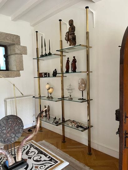Modular, height-adjustable four-section brass...