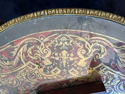 Violin table in Boulle marquetry and blackened...