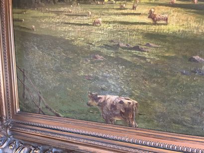 Late 19th century school
Cows in a landscape...