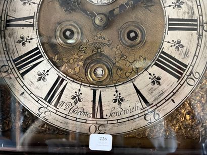 Floor clock in lacquered wood with Far Eastern...