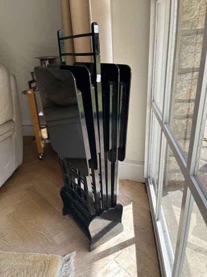 Set of four small folding tables and their...