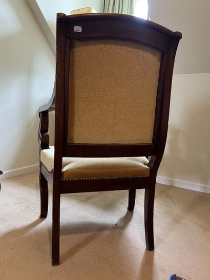 Moulded and carved mahogany and mahogany...