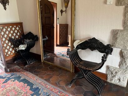 Pair of Dagobert chairs in black lacquered...