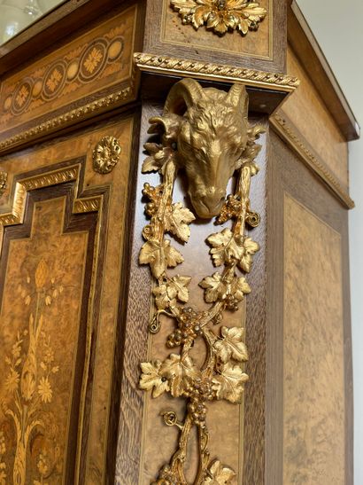 High sideboard in marquetry of foliate urns...