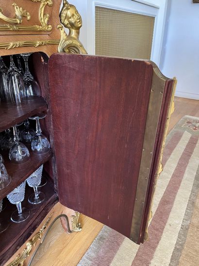 Buffet curved on the front and sides with...