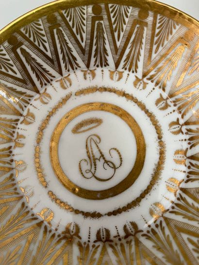 PARIS 
Porcelain litron cup and saucer, the...