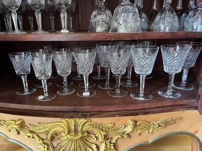 Part of a service of cut crystal glasses...