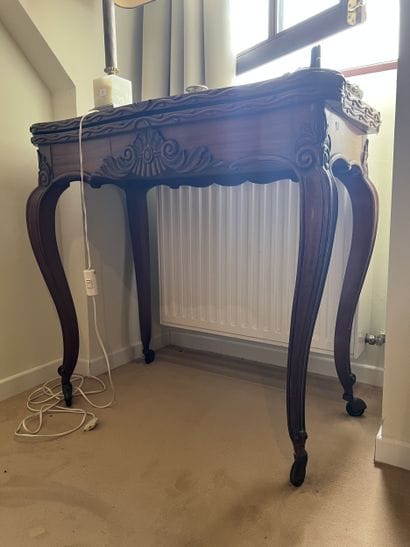 Mahogany and mahogany veneer game table with...