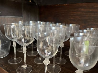 LALIQUE France, Roxane model
Set of pressed...