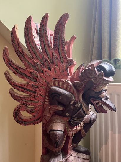 INDONESIA 
Garuda 
Carved polychrome wood...