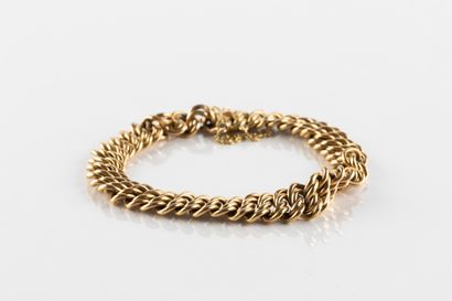 Bracelet en or jaune double maille gourmette...