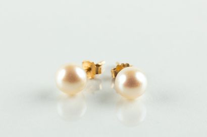 Paire de boucles d'oreilles ornées de perles...