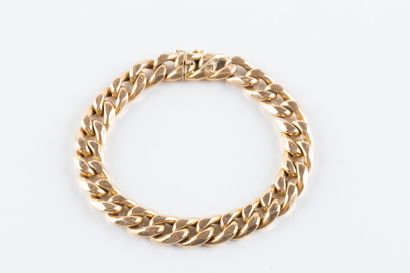 Gourmet bracelet in yellow gold (bumps)....