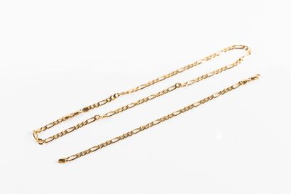 Necklace and bracelet in yellow gold, 1/3...