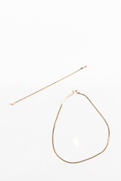Collier et bracelet maille miroir en or jaune....