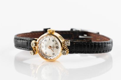 FLAMOR - circa 1960/65. 
Gold bracelet watch,...