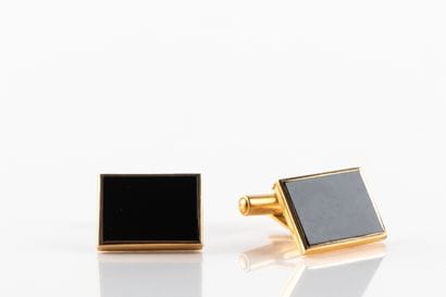 Paire de boutons de manchettes rectangulaires...