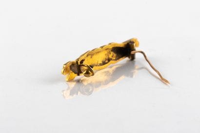 Broche de bavoir en or jaune figurant deux...