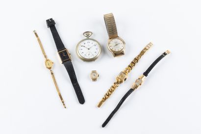 Lot of seven watches including an OMEGA silver-plated...