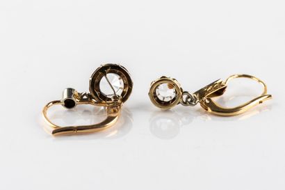 Deux boucles d'oreilles pendantes dépareillées...