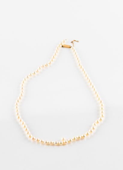Long necklace with 78 cultured pearls, diameters...
