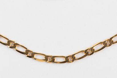 Collier et bracelet en or jaune maille alternée...