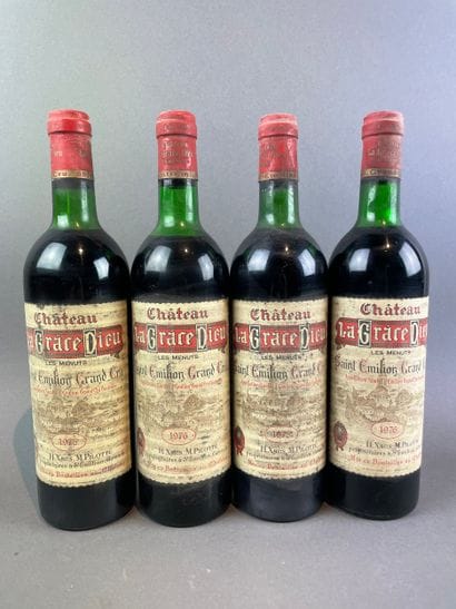 4 btls Château La Grâce Dieu Les Menuts 1976...