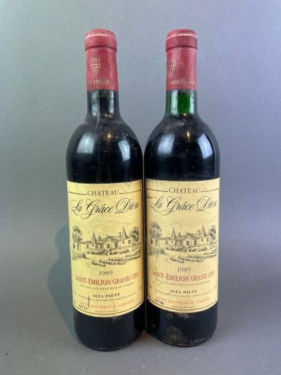 2 btls Château La Grâce Dieu 1989 - Saint-Emilion...